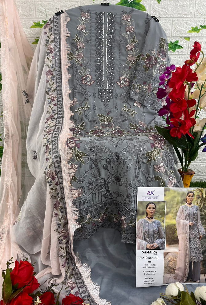 Samaira Vol 4 By By Al Khushbu Georgette Pakistani Suits Wholesale Shop In Surat